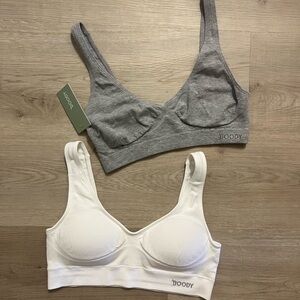 Boody Women's Gray and White Shaper Crop Bra Set, sports bra, bralette, S